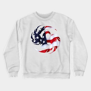 White USA Flag Patch United States American Crewneck Sweatshirt
